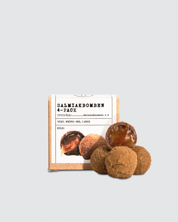 Salmiakbomben 4-pack ryhmässä SUKLAAKUORRUTTEINEN LAKRITSI @ Haupt Lakrits AB (100170074)